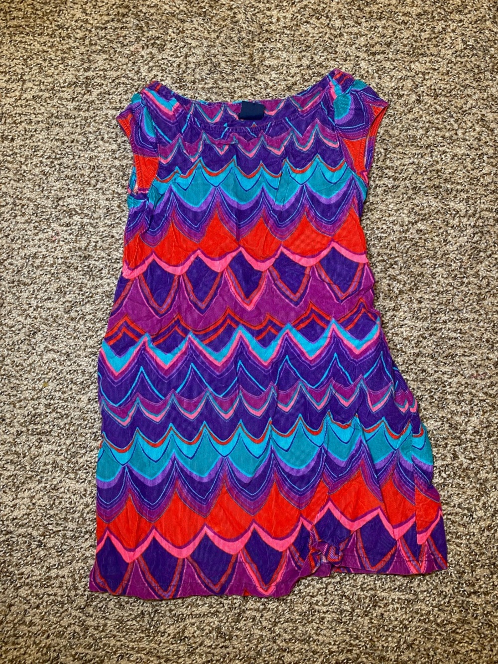 GAP Girls Purple Red Teal Chevron Knit Dress